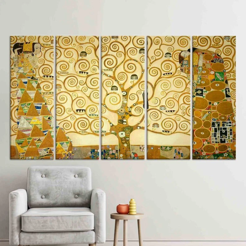 Gustav Klimt,Klimt Art,Klimt Paintings, Oil Painting Abstract, Tree Of Life Art - Image 4 of 4