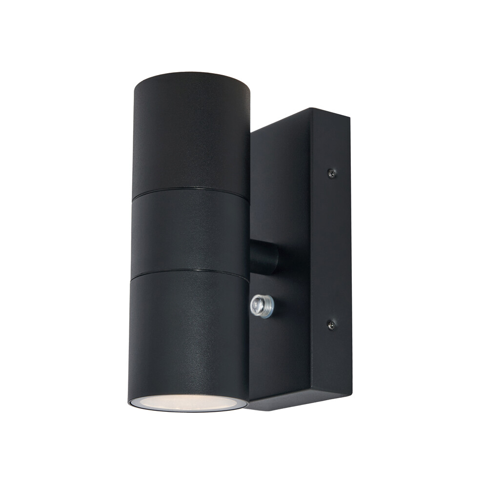 Litecraft Kenn Up & Down Outdoor GU10 Wall Light With Photocell Sensor - Black
