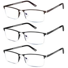 Reading Glasses For Men 2.0 Blue Light Blocking Reading Glasses Metal Readers