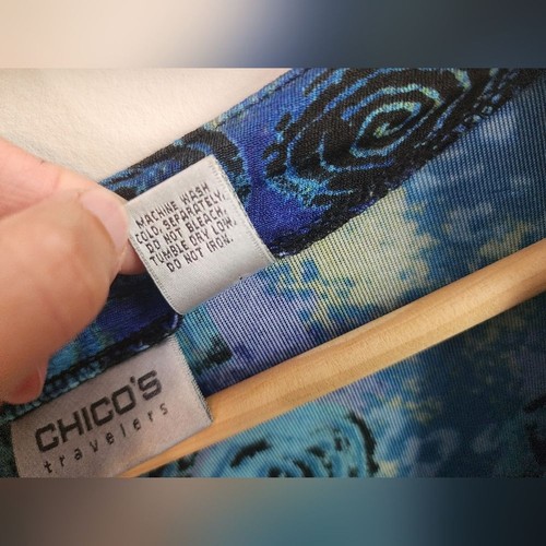 Vtg Chico's Travelers single Button Cardigan womens 3 (US XL/16) abstract USA  - Picture 6 of 14