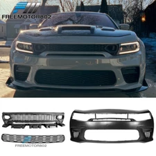 Fits 20-23 Charger Widebody Front Bumper Conversion W/ SRT Upper Lower Grilles
