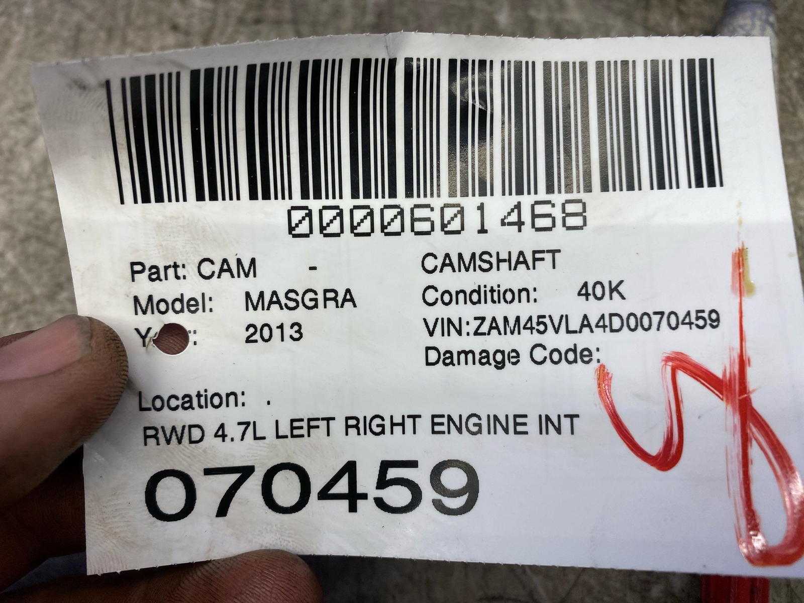 2008-2019 MASERATI GRANTURISMO RWD 4.7L ENGINE INTAKE EXHAUST CAMSHAFT SET *NOTE