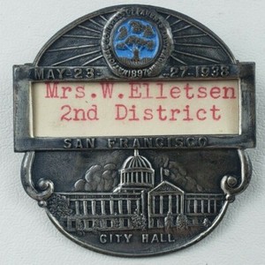 National Congress of Parents Teachers 1938 San Francisco City Hall Pewter Pin