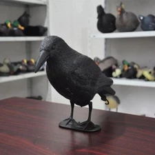 Primitive Decorative Black Cast Resin Crow Bird