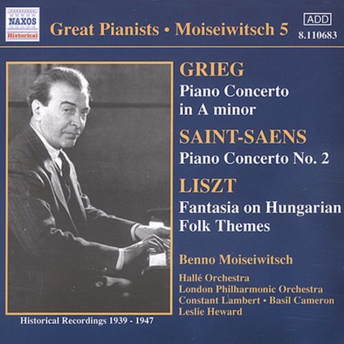 Benno Moiseiwitsch Performs Grieg Liszt Saint-Saens Piano Concertos CD