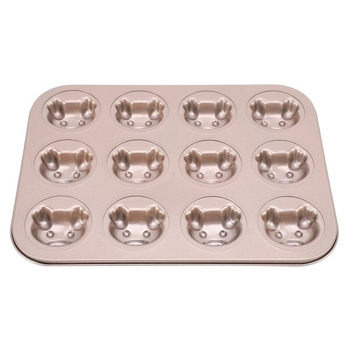12Cavity Cake Mold Set NonStick Carbon Steel Material Muffin Pan