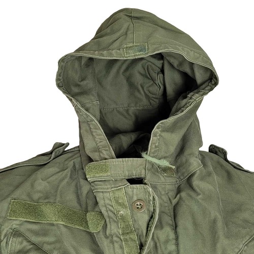 Army Jacket Original Belgian Military Vintage Parka Field Coat Olive Green Used - Picture 9 of 9