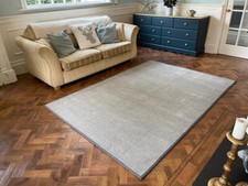 Image of SILVER GREY RUG deep pile, whipping effect edge SUPERB QUALITY * FREE POSTAGE *