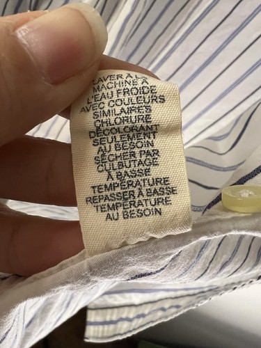 American Eagle Outfitters uomo bianco con righe blu manica lunga abbottonata XL - Foto 6 di 6