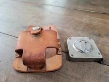 Vtg Disston HK Porter 25' Reel-In Metal Tape Measure + Nicholas Leather Holder 