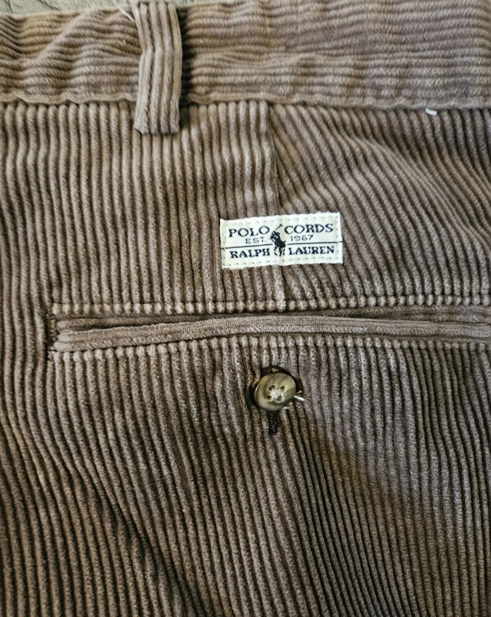 Vtg 90s POLO RALPH LAUREN PANTS 38x30 Cotton CORDUROY Polo Cords