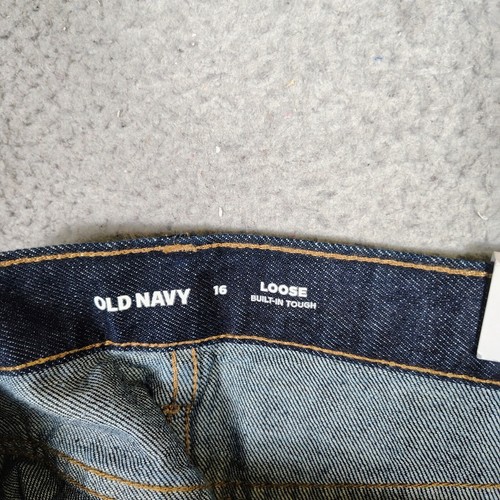 Old Navy Jeans Boys 16 Blue Denim Loose Built-In Tough Adjustable Waist NWT - Picture 12 of 13