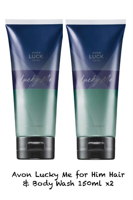AVON Lucky Me For Him Hair & Body Wash 200ml x2