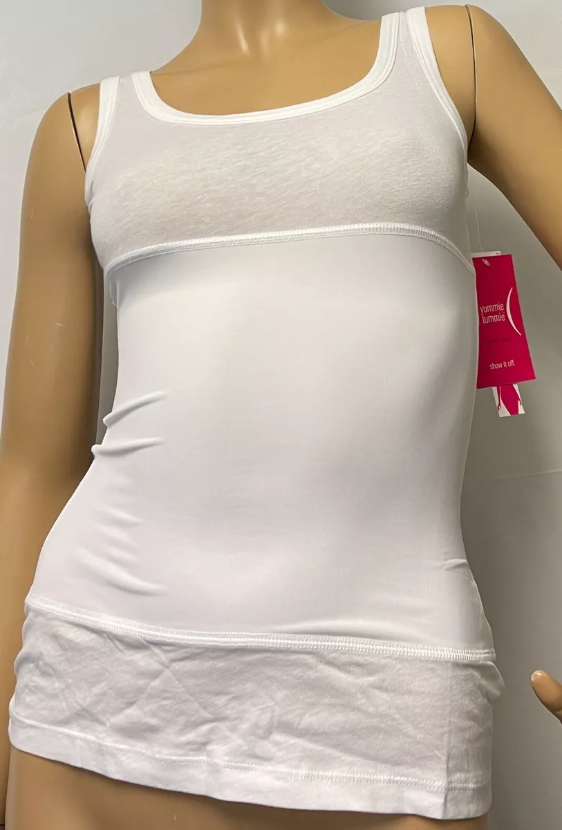 Yummie Tummie Boyfriend Shapewear Tank White Size XS TK1060R NEW