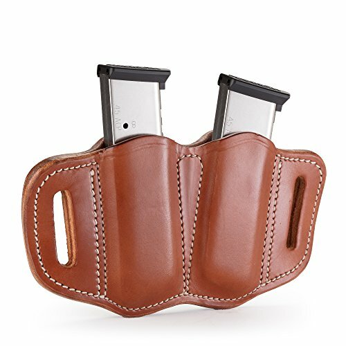 1791 Durable Leather Double Mag Pouch for Single Stack Mags - Classic Brown-image