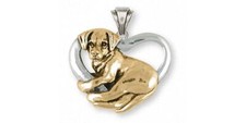 Labrador Retriever Pendant Jewelry Silver And Gold Handmade Dog Pendant LB10-TNP