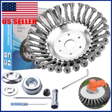 Steel Wire Wheel Brush Grass Trimmer Head Weed 8'' Indestructible Garden Farm US