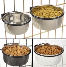 ProSelect Stainless Bowl Dog Cats Birds Food or Water For Pet Cage Coop Cup