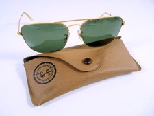 Vintage american pilot aviator B L USA sunglasses green lens, marks