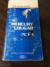 1981 Mercury Cougar XR7 Owner's Guide Owners Manual 81 FoMoCo OEM