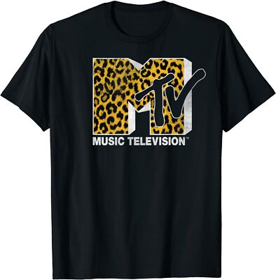 MTV Logo Cheetah Print Graphic T-Shirt Size S-5XL | eBay