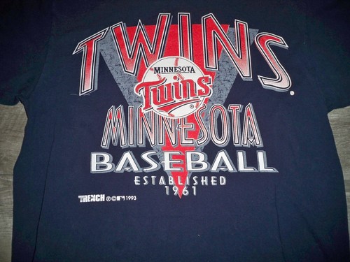 Trench Ultra Minnesota Twins World Champions Made in USA Tshirt Tee LG Adult Vtg - Picture 4 of 9