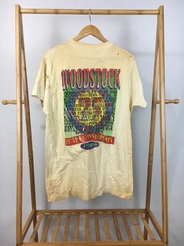 RARE Woodstock 25 Year Anniversary Concert Distress 1990s vintage concert t-shirt, vintage, size XL, single stitch, B+ condition