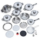 28 PIECE COOKWARE SET 12-ELEMENT HEAVY-GAUGE STAINLESS STEEL WATERLESS SET -BF28
