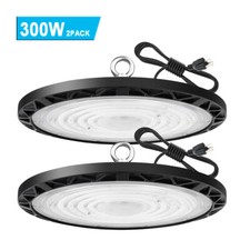 2Pcs 300W UFO LED High Bay Light Industrial Commercial Warehouse Factory Light