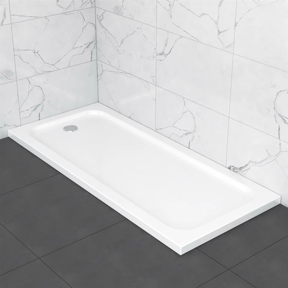 Receveur de douche surbaissé en Abs resine armé 5 cm avec bonde de douche inclus - Photo 3/4