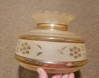 Vintage 6.75”Amber Ruffle Round Electric Glass Hurricane Lamp Shade Nice  — photo 7