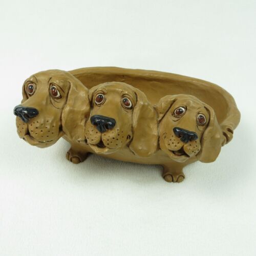 1977 Dave Grossman Clay Dog Planter Rare - Afbeelding 1 van 6