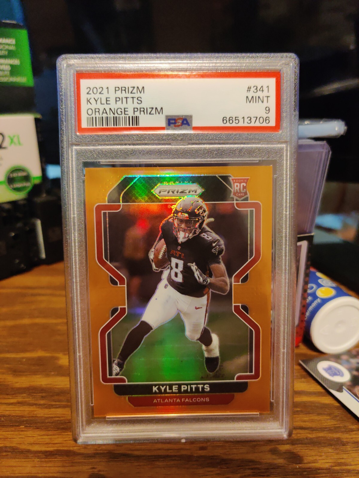 KYLE PITTS 2021 PRIZM ORANGE ROOKIE FOOTBALL CARD #341 CARD PSA 9 MINT 103/249