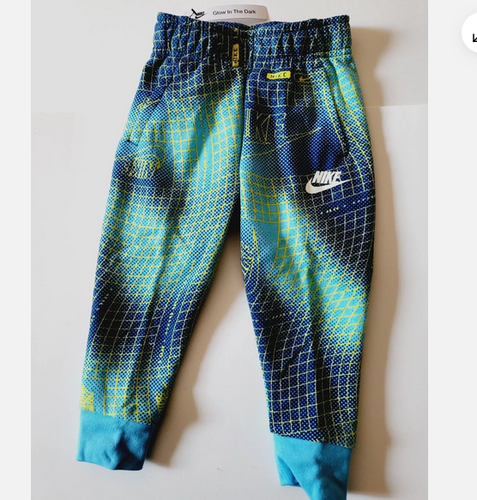 NIKE Boys Fleece Joggers Sweatpants Swoosh Logo Size 3T 4 5 6 7 Navy Black Gray - Picture 15 of 19