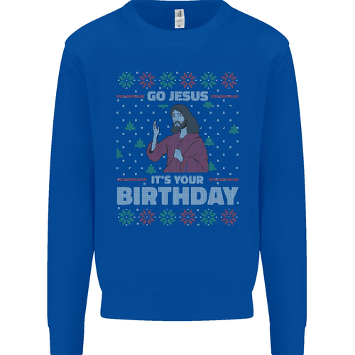 Go Jesus Its Your Birthday Funny Christmas Kids Sweatshirt Jumper - Picture 4 of 82
