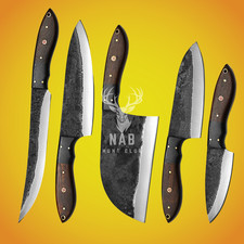 CUSTOM HANDMADE FORGED CARBON STEEL CHEF KNIFE KITCHEN KNIVES CHEF SET
