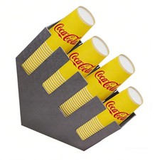 Cup Lid Organizer, 4 Compartments, Tabletop - Black 18.3" x 18.3" x 4.4"