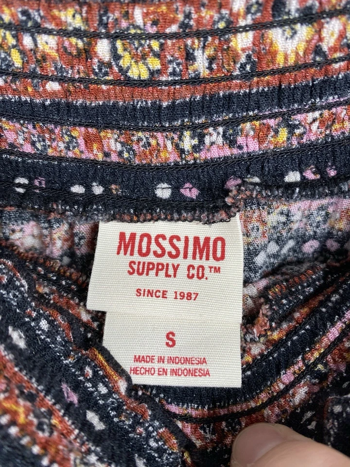 Maxi Falda Mossimo Supply Co S Roja Azul Floral Cintura Calada Pull On Boho Rayón Foto 2 de 4