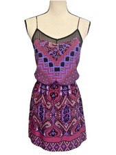 Express Women’s Sexy Summer Dress Pink Purple Spaghetti Strap Slip Satin XS
