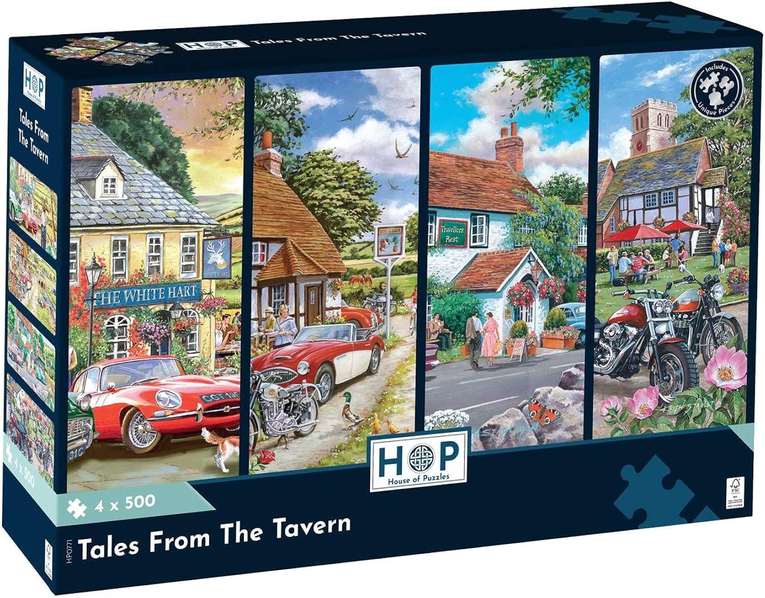 The House of Puzzles Tales from the Tavern 4 x 500 Piece Jigsaws Pub Theme - Image 2