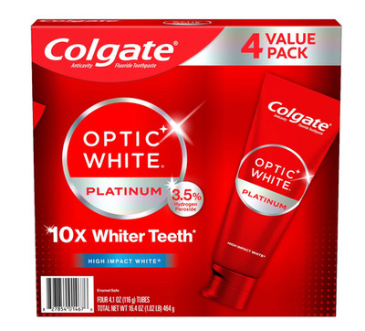Colgate Optic White Platinum 4 Tubes High Impact White 3.5% Hydrogen Peroxide