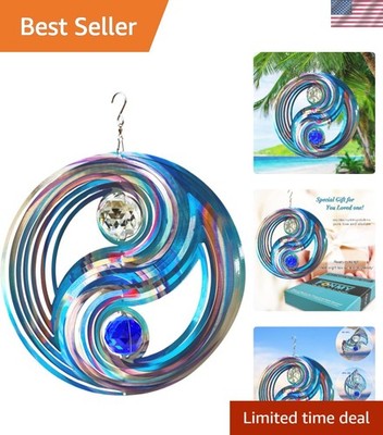 Fengshui Mandala Wind Spinner with Crystal Balls - Lasting 3D Garden Sculpture