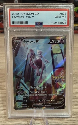 New Listing2022 Pokemon TCG—Mewtwo V #072 Pokemon Go—Ultra Rare Foil PSA 10