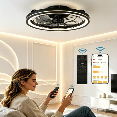 LED Ceiling Fan - 20'' Ceiling Fan With Lights, App & Remote Control, 3 Colors
