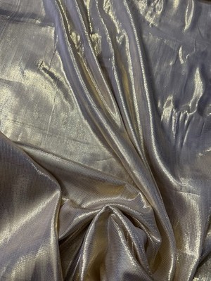 100 % SEIDE GOLD GLITZER STICKEREI STOFF 5 m lang x 43 Zoll Kleid Handarbeit Nähen - 137A