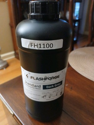 Flashforge Standard Photopolymer 3D Printer Rapid Resin DARK GREY QT.