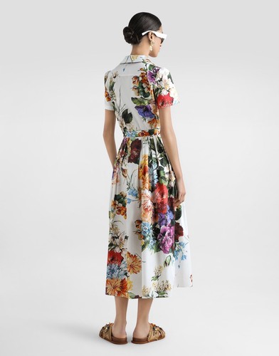 Dolce Gabbana Fleur Bouquet-Print Popeline Robe Taille 40 (US 4) - Photo 2 sur 9