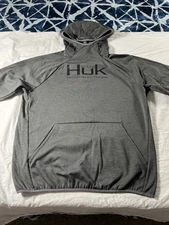 Huk Performance Pullover Hoodie Fishing Long Sleeve Pocket Outdoors Mens Large