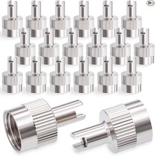 20PCS Tire Valve Stem Caps, Slotted Slot Valve Stem Caps with Valve Core Silver