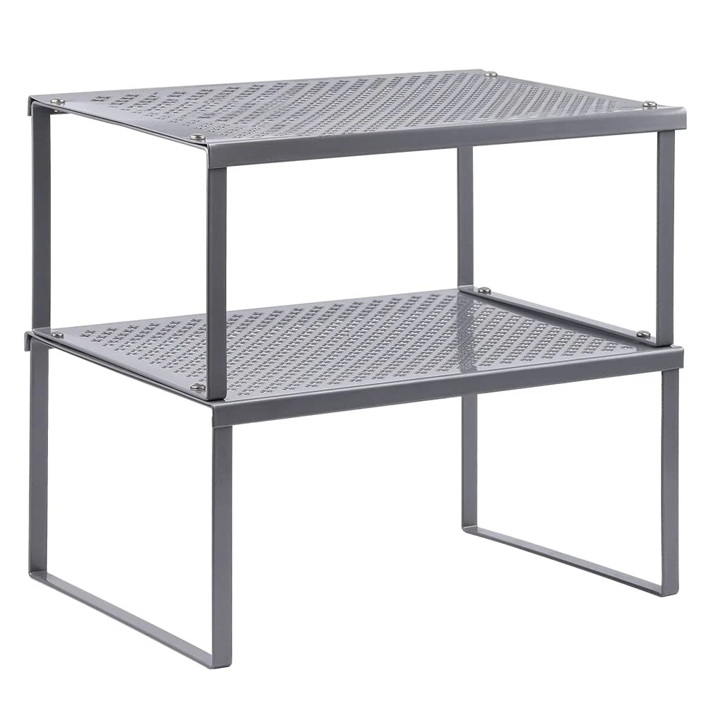 Kitchen Shelf Organizer for Counter Cupboard Pantry, Set of 2 Cabinet Shelf O...